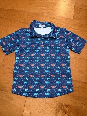 Blue Quail Navy Polo with Whale Print for Kids